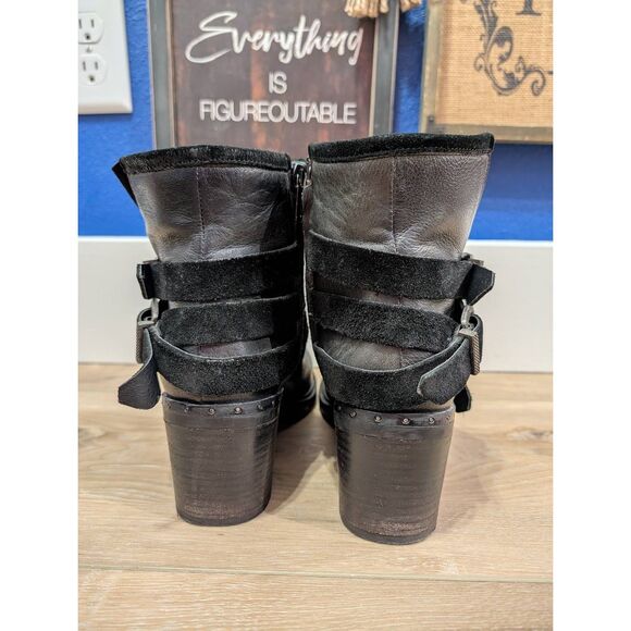 Freebird by Steven European Crossover Moto Ankle Boots Women’s 39 US 8 Rare - Picture 3 of 14